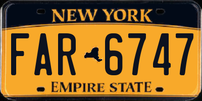 NY license plate FAR6747