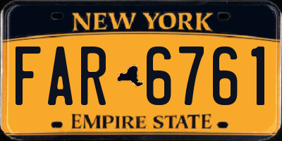NY license plate FAR6761