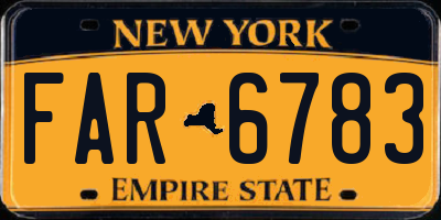 NY license plate FAR6783