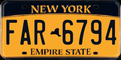 NY license plate FAR6794