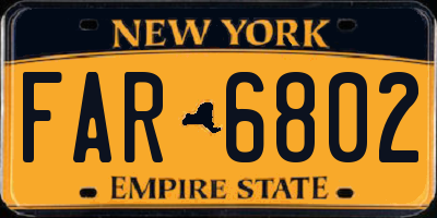 NY license plate FAR6802