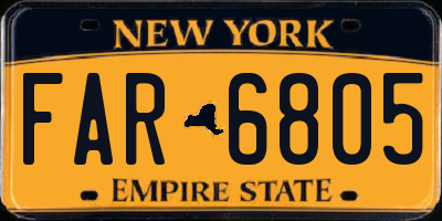 NY license plate FAR6805
