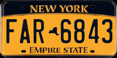 NY license plate FAR6843