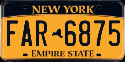 NY license plate FAR6875