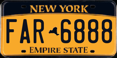NY license plate FAR6888