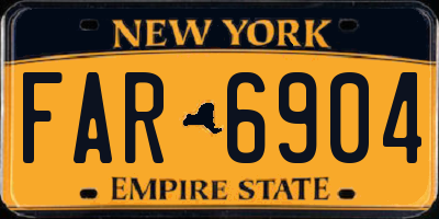 NY license plate FAR6904