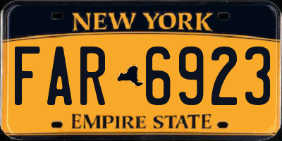 NY license plate FAR6923