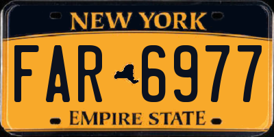 NY license plate FAR6977