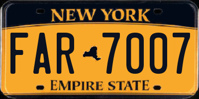 NY license plate FAR7007