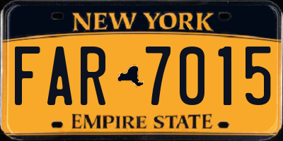 NY license plate FAR7015
