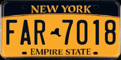 NY license plate FAR7018
