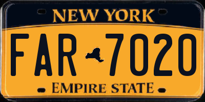 NY license plate FAR7020