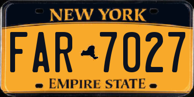 NY license plate FAR7027