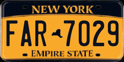 NY license plate FAR7029