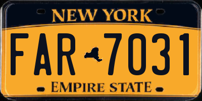 NY license plate FAR7031