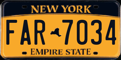 NY license plate FAR7034