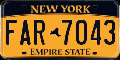 NY license plate FAR7043