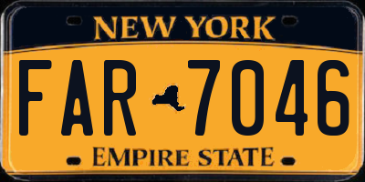 NY license plate FAR7046