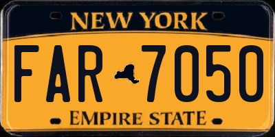 NY license plate FAR7050