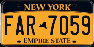 NY license plate FAR7059