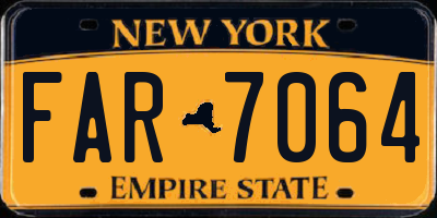 NY license plate FAR7064