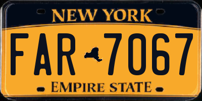 NY license plate FAR7067