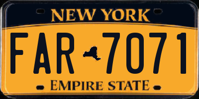 NY license plate FAR7071