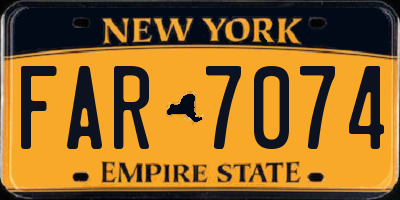 NY license plate FAR7074