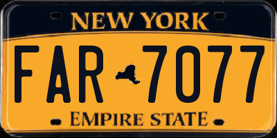 NY license plate FAR7077