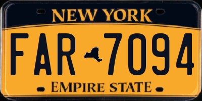NY license plate FAR7094