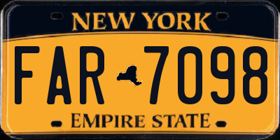 NY license plate FAR7098