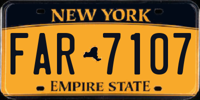 NY license plate FAR7107