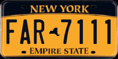 NY license plate FAR7111