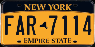 NY license plate FAR7114