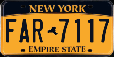 NY license plate FAR7117