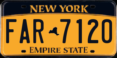 NY license plate FAR7120