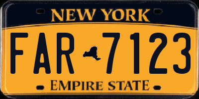 NY license plate FAR7123