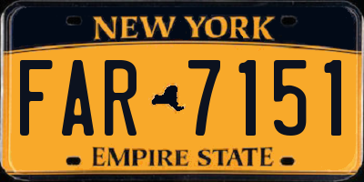 NY license plate FAR7151