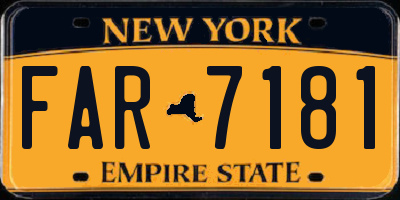 NY license plate FAR7181