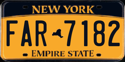 NY license plate FAR7182