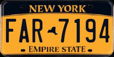 NY license plate FAR7194
