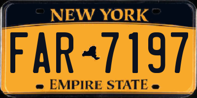 NY license plate FAR7197