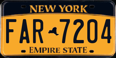 NY license plate FAR7204