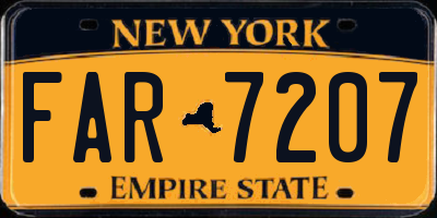 NY license plate FAR7207