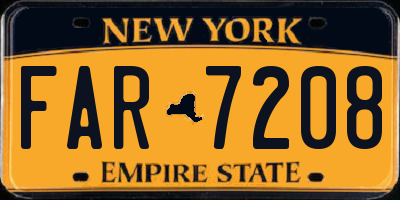 NY license plate FAR7208
