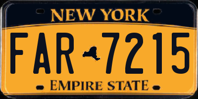 NY license plate FAR7215