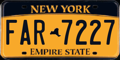 NY license plate FAR7227