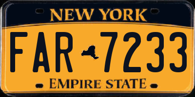 NY license plate FAR7233