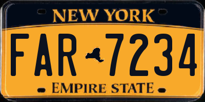 NY license plate FAR7234