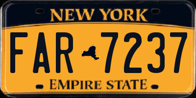 NY license plate FAR7237